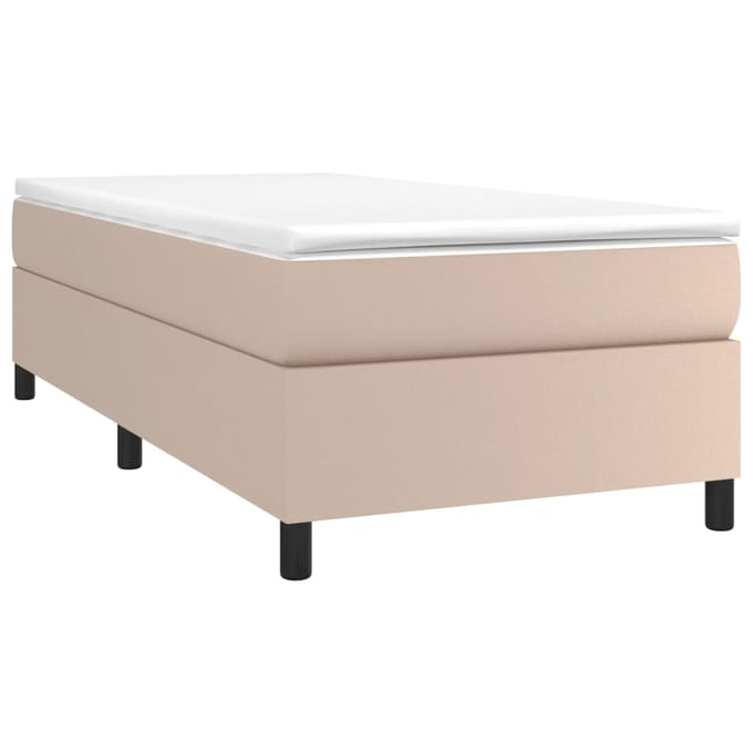 vidaXL - Boxspring - bed - kunstleer - cappuccinokleurig - 90x190 - cm