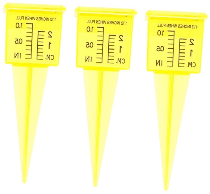 Regenmeter Set - Neerslagmeter Tuin - Watergeven Monitoren - Dubbele Schaal - 3 stuks - Geel