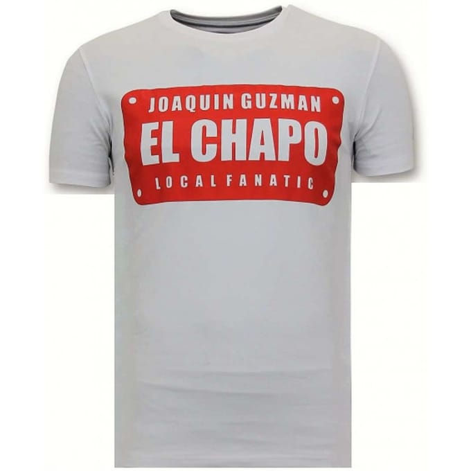 Luxe Heren T-shirt - Joaquin Guzman El Chapo - Wit