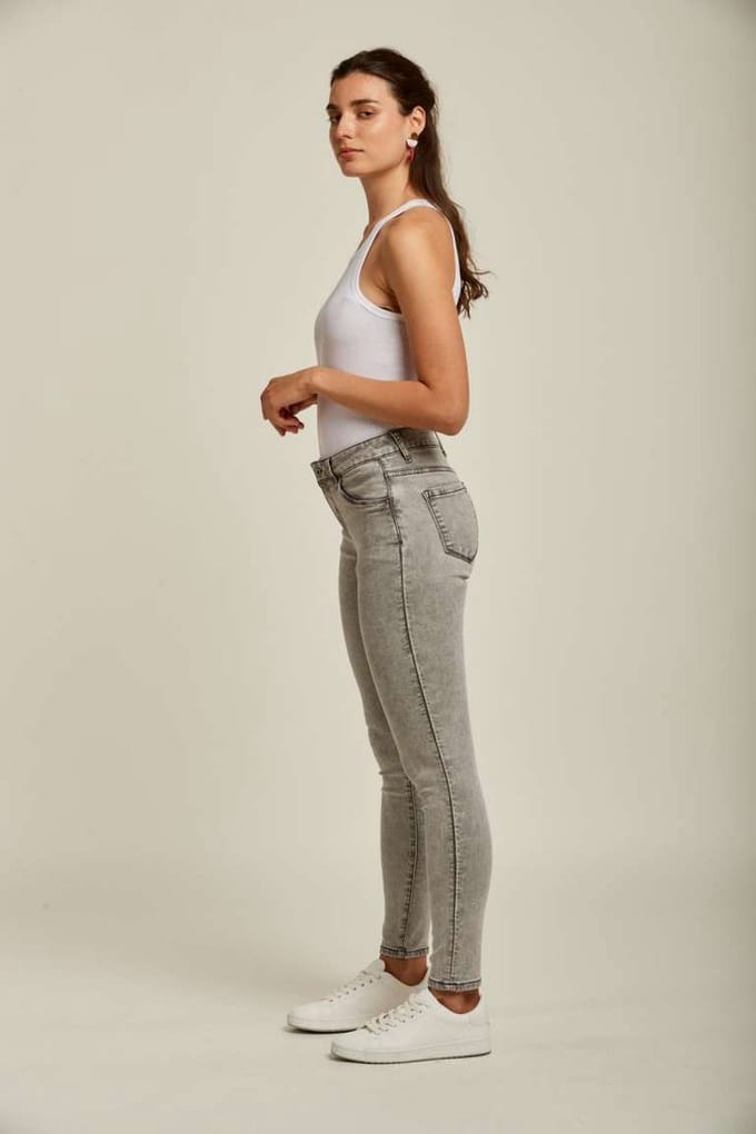 Broek Toxik3 normale taille jog slim grijs