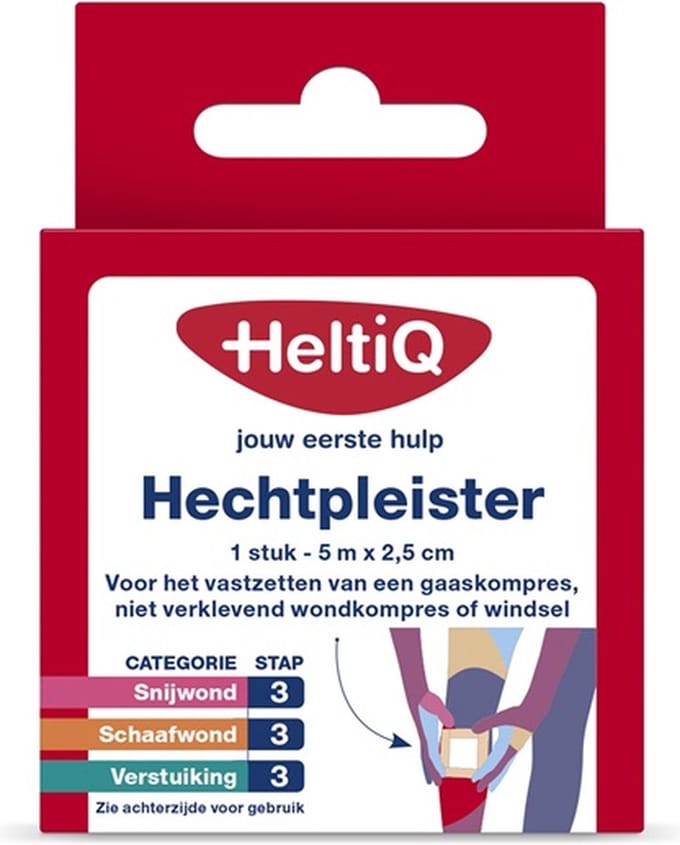 Voordeelverpakking 3 X HeltiQ Hechtpleister textiel 5 m x 2,5 cm