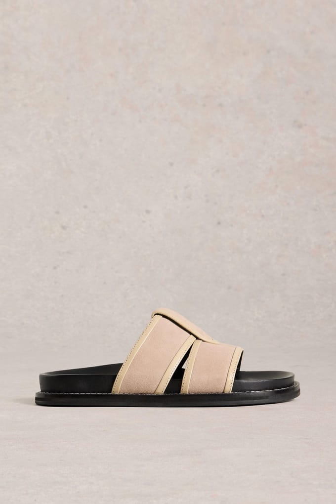White Stuff Ziggy Slider Footbed Light Natural Größe: 7 | Sandalen Outlet | Damen