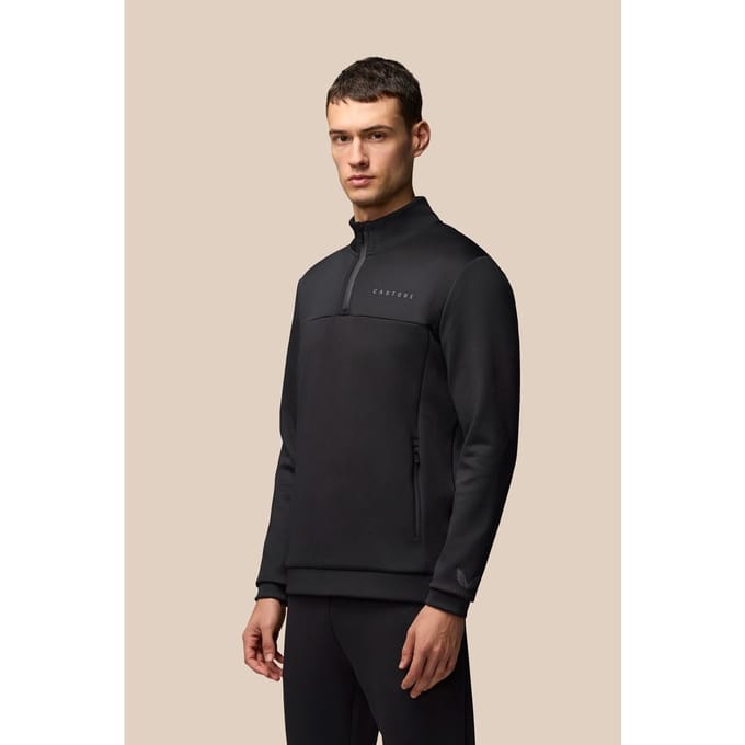 Castore Scuba 1/4 Zip Polyester Heren Zwarte Sweatshirt