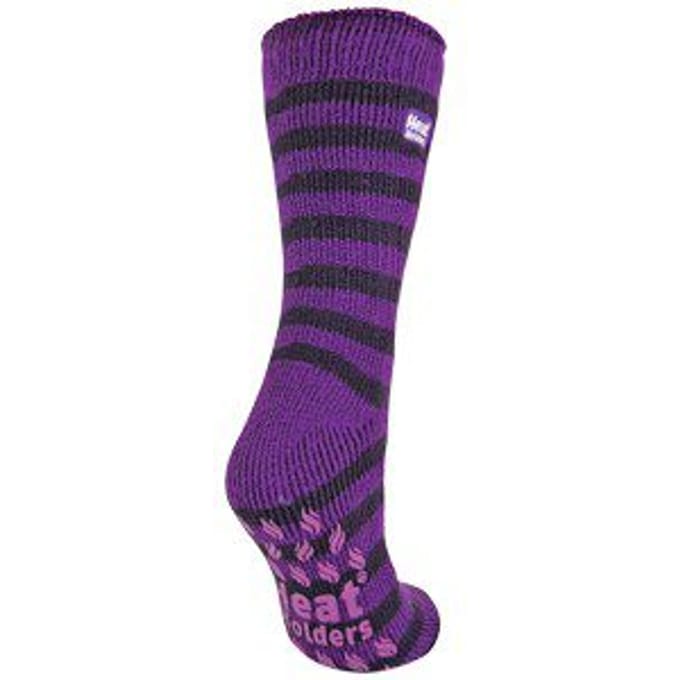 Heat Holders - Thermische pantoffelsokken voor dames - Paarse Streep