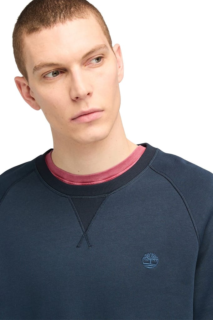 Timberland Exeter River Brushed Back Crew Sweatshirt Dark Denim Taglia: S | Maglioni a maglia Outlet | Uomo | Blu
