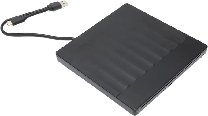 Externe DVD Speler - CD Brander - Oude Media Afspelen - Dubbele Poorten - 16.9 x 16.9 x 2.9 cm