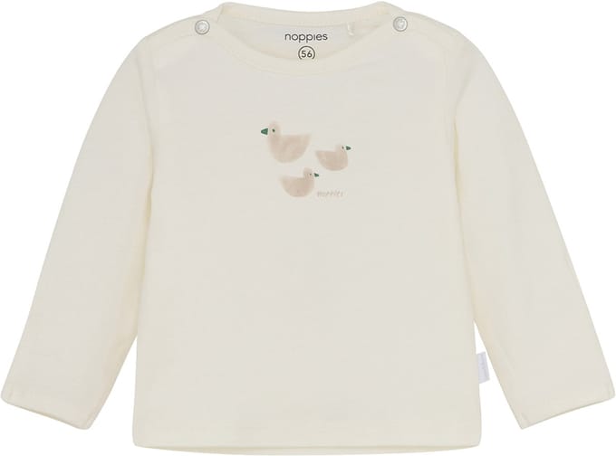 Noppies Noam Shirt met Lange Mouwen - Maat 68 - Egret