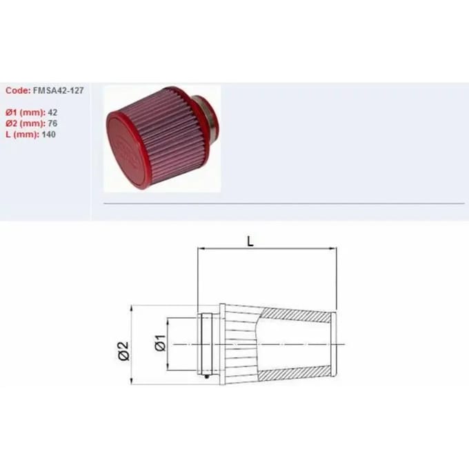Motorfiets luchtfilter BMC FMSA42 127