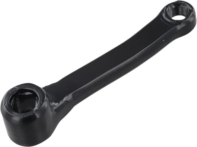 Hometrainer Crank - Fietsonderdeel - Binnen Fietsen - IJzeren Constructie - 127mm Vierkant Gat - Zwart