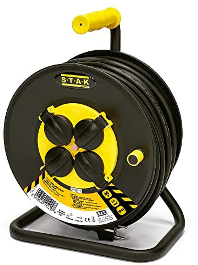 Elektrische Kabelhaspel - Neopreen - Waterdicht IP44 - 40M - Voor Professioneel Gebruik