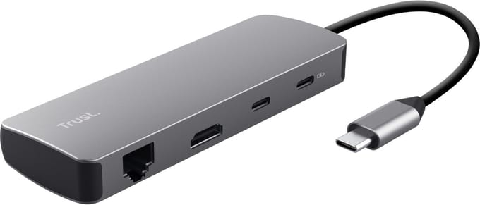 Trust Vylor 8-in-1 adapter met meerdere poorten - Laptop adapter - USB‑C‑hub