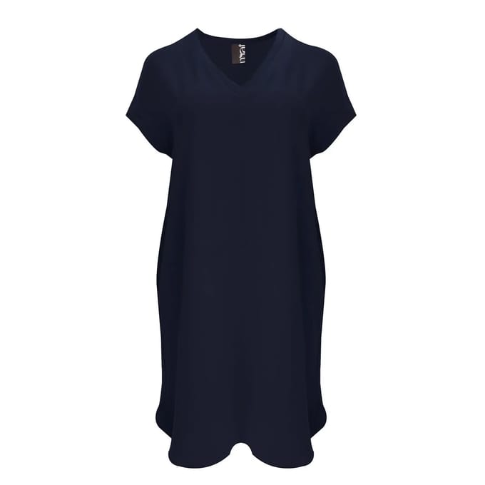 V-hals Korte Mouw Jurk Dames Mat Fashion Airwashed