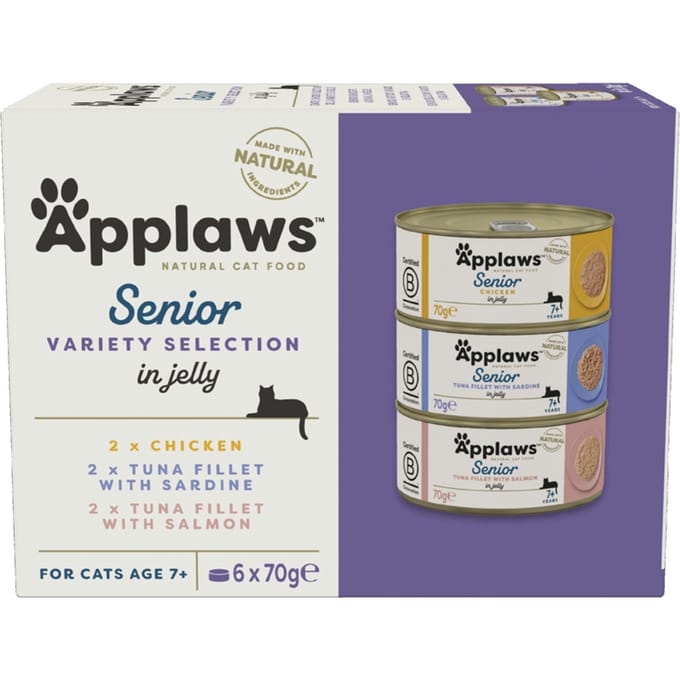 6x 70g Applaws Senior Mixpakket (3 Soorten) Katten Natvoer