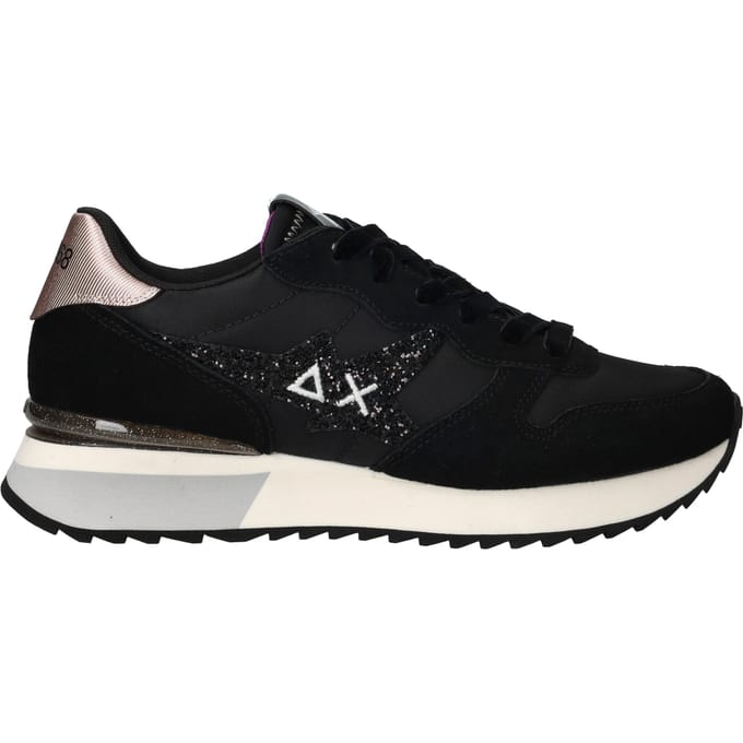 SUN68 Stargirl glitter logo Sneakers - Dames - Zwart - Maat:40