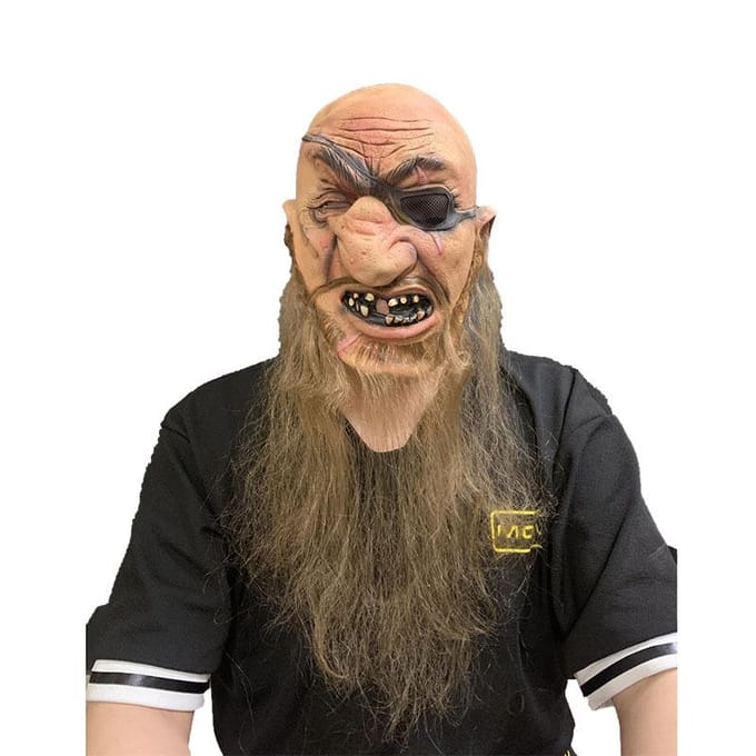 Eenogige bebaarde grote broer latex masker One size bruin