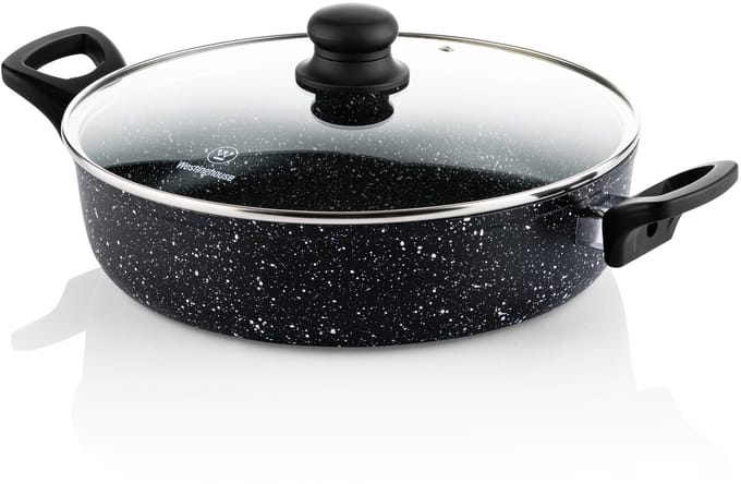 Westinghouse Hapjespan – Ø 28 cm – Inductie – Inclusief Deksel – Black Marble