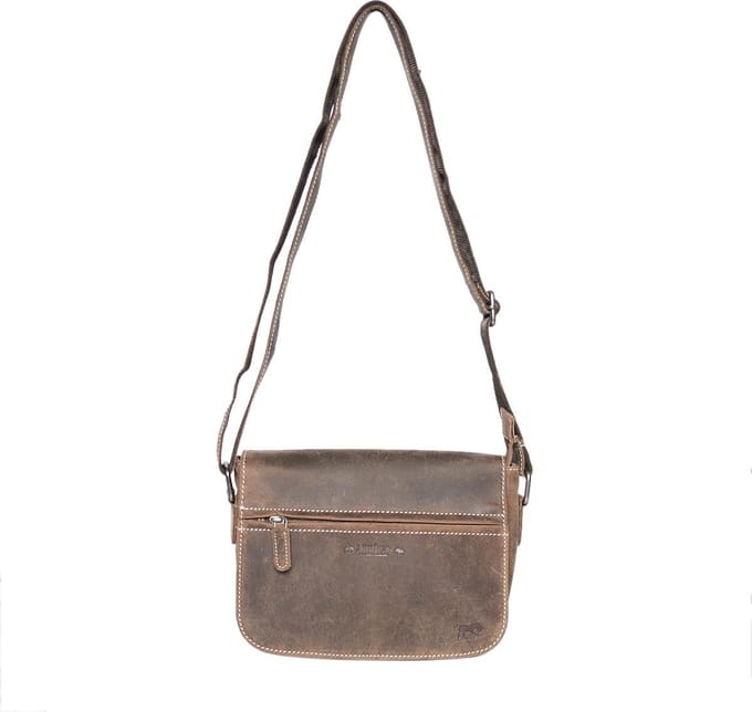 Arrigo - Schoudertassen Vrouw - Buffelleer - Crossbody - Cognac