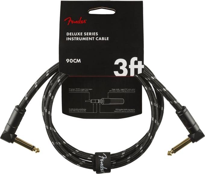 Fender Deluxe Gitaarkabel 90cm - Goudkleurige Connector