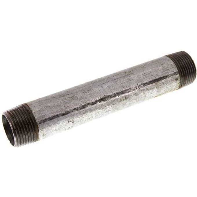 R 1'' Verzinkt Stalen Dubbele Pijpnippel 50 Bar DIN 2982 - 180mm [2 Stuks]
