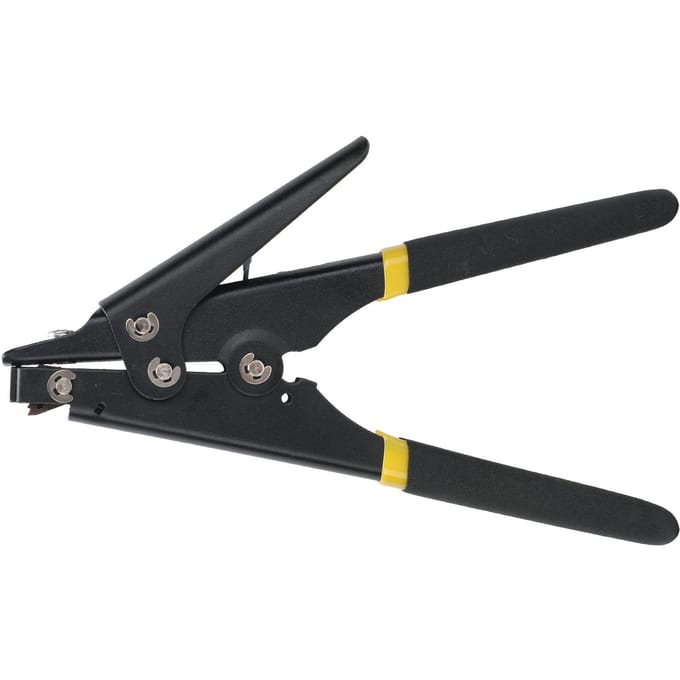 Draagbaar Nylon Kabelbindertool Verstelbare Spanning Plastic Kabelbinder Bevestigings- en Knipgereedschap Zwart