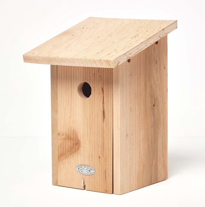 Homescapes Vogelhuisje van echt hout Koolmees
