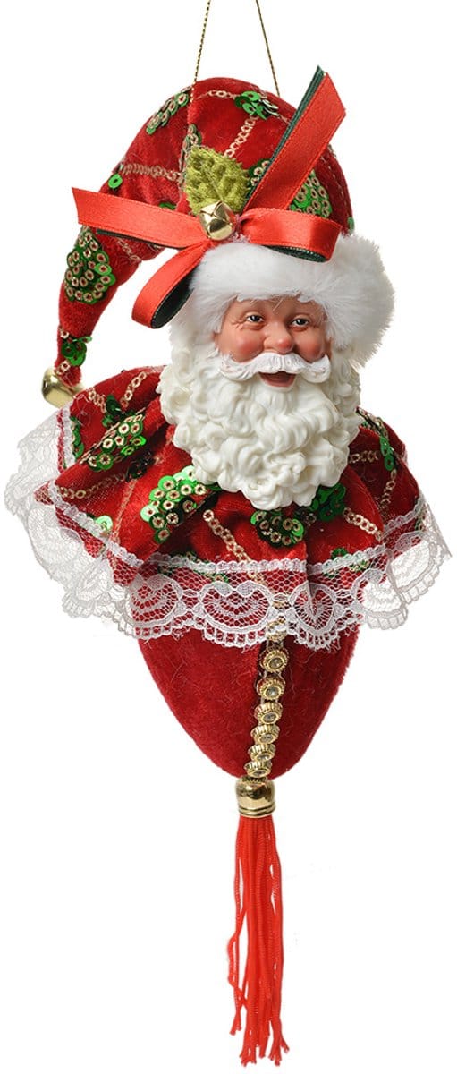 Clayre & Eef Kersthanger Kerstman 35 cm Rood Textiel