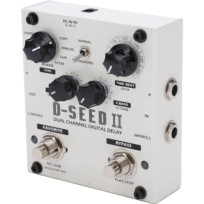 Delay Effect Stereo Dubbel Kanaal 8 Modi Loop Opname Digitale Stompbox 2000MS DC9V 220mA black