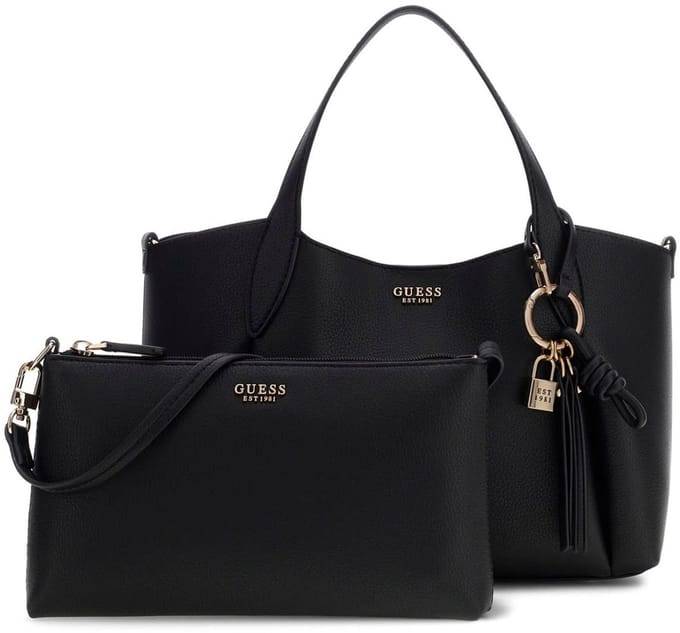 GUESS schoudertas Melody 2 In 1 Satchel Black zwart
