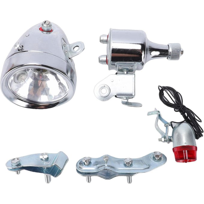 Generator Dynamo Koplamp Achterlicht Kit 12V 6W Waterdicht Fiets Wrijving Generator Dynamo Licht Kit white