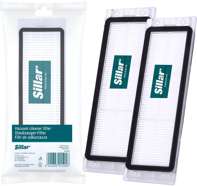 Sillar, set 2 stofzuigerfilter, HEPA, luchtfilter, geschikt voor robotstogzuiger Xiaomi Roborock E20 E25 E35 Lite C10 S5 S50, vervanging
