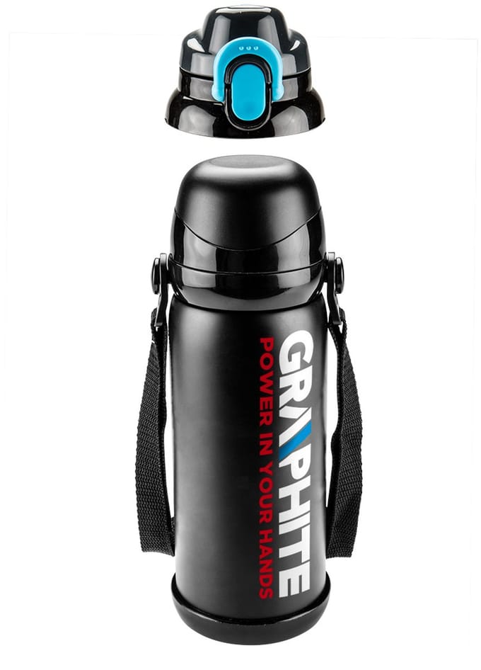 Graphite - Thermosfles - 800 ml - Roestvrij Staal - Sport- en Klassieke Dop