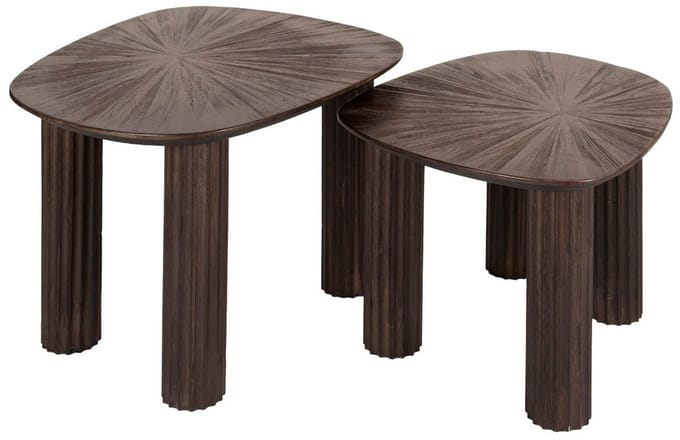 Fraaai - Otto salontafel set van 2 driehoekig Maya teak - bruin