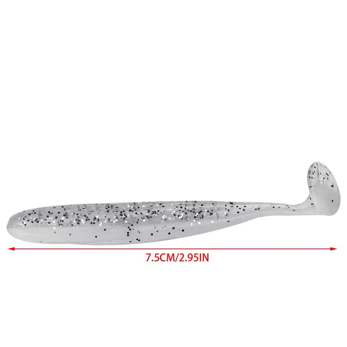 20 STUKS 7.5cm Zacht Plastic Vis Lokkers t staart Grub Worm Aas Visgerei Accessoire(Wit) wit