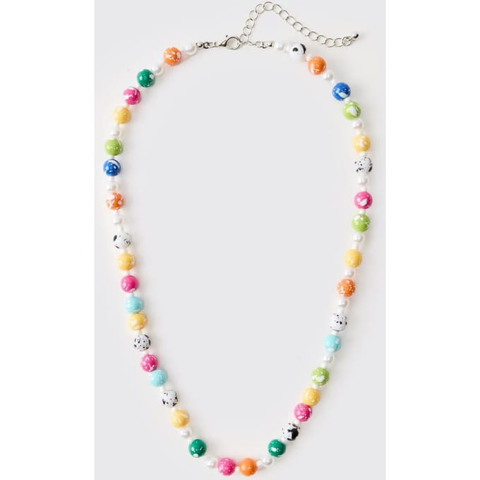 Multi-Colour Speckled Bead Strand Necklace