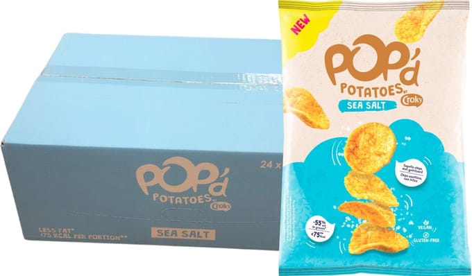 Croky Pop'd Potatoes Sea Salt 17 gram - doos 24 zakjes