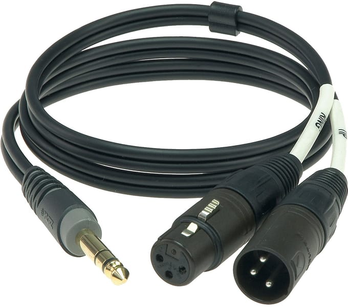 Klotz Insertkabel,XLR m/f-6,3Ste.Kl. 2 m, AY1X-0200, Neutrik - Insert kabel