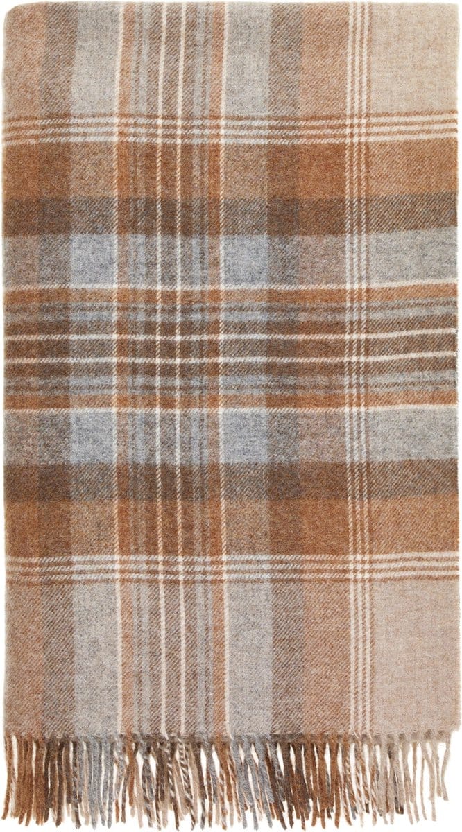 Plaid Kintyre Beige - Shetland Lamswol - 140x185 - Bronte by Moon