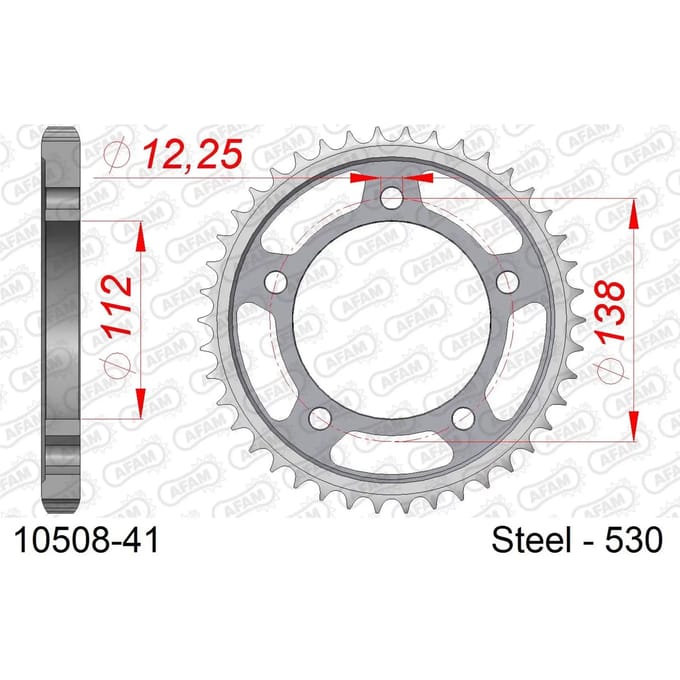 Stalen tandwiel Afam 530 41 dents