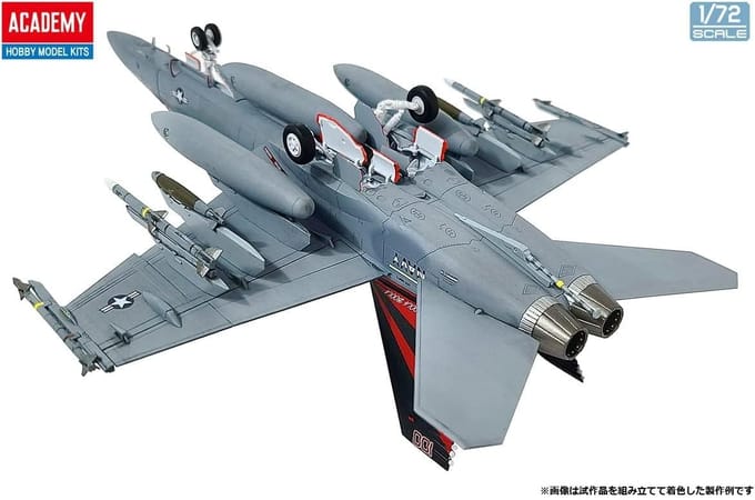 Academy Modelbouwpakket Militaire voertuigen - 12577 USN F/A-18F - VFA-154 Black Knights Plastic - 1:72 - Modelbouw