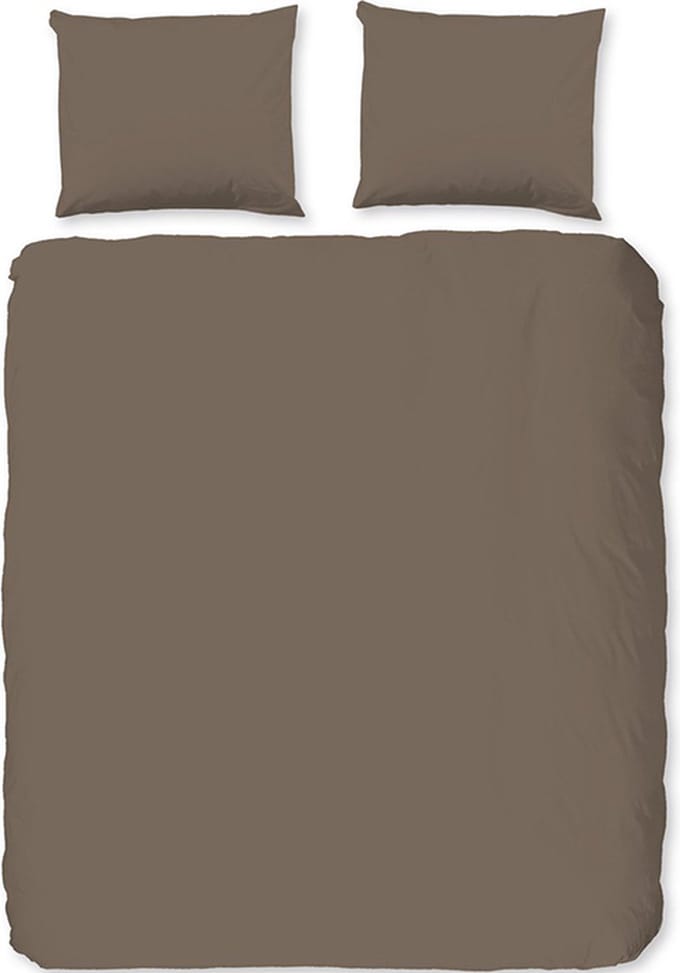 Zavelo Basic Uni Dekbedovertrek Taupe-2-persoons (200 x 200/220 cm)