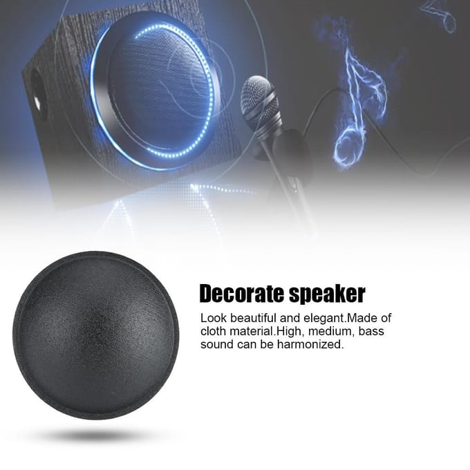 10 STUKS 55MM Stoffen Stofkap met Lichte Elasticiteit voor Luidspreker Decoratie Accessoire black