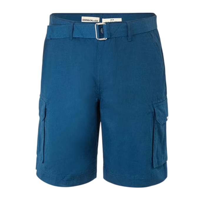 SoulCal Cargo-shorts voor heren met gewassen look (Marine)