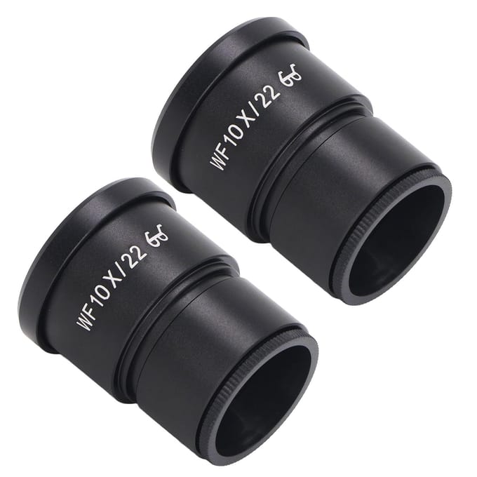 2 stuks Microscoop Oculair 10X Aluminiumlegering Groothoek Biologisch Oculair 22mm Oogpunt 30mm Montagegrootte