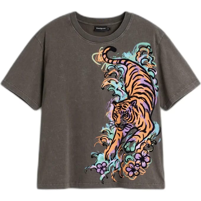T-shirt dames Desigual Tiger