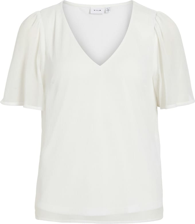 VILA - VIFALIA V-NECK S/S TOP - NOOS - Dames - Blouses