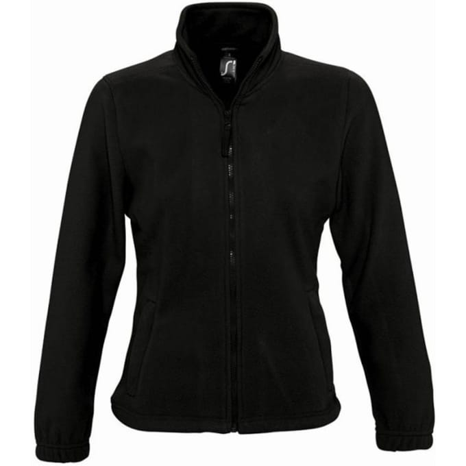 SOLS Dames/dames North Full Zip Fleece Jacket (Zwart)