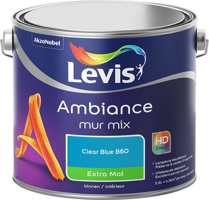 Levis - Ambiance Mur Extra Mat Mix - Clear Blue B60 - Mengverf - 2,5 L