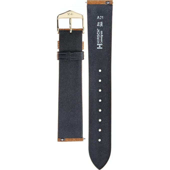 Hirsch Horlogeband -  Camelgrain Honey - Leer - 18mm