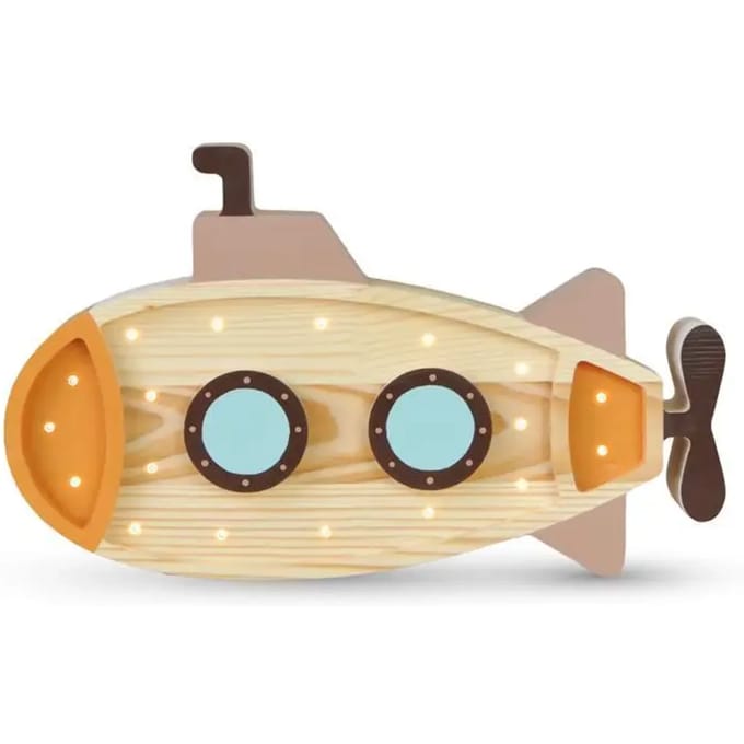 Houten handgemaakte lamp Peekaboo Submarine