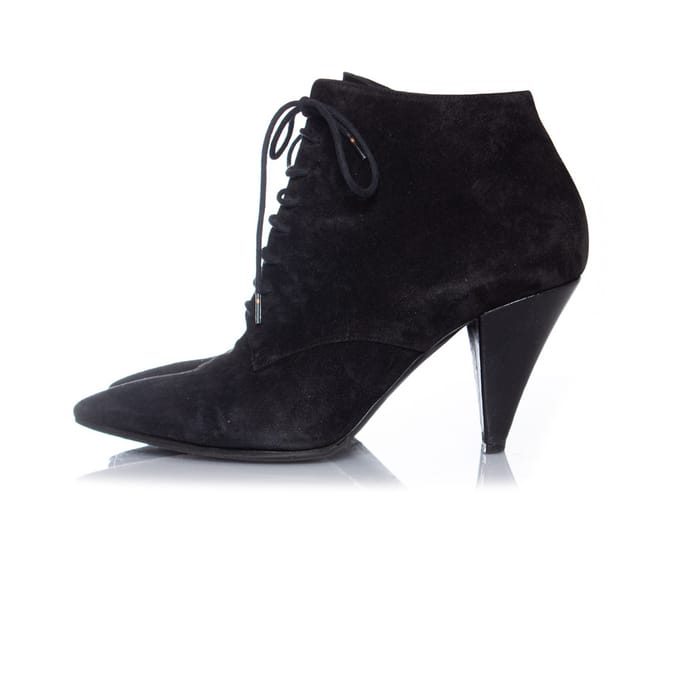 Saint Laurent Suède veter enkellaarsjes